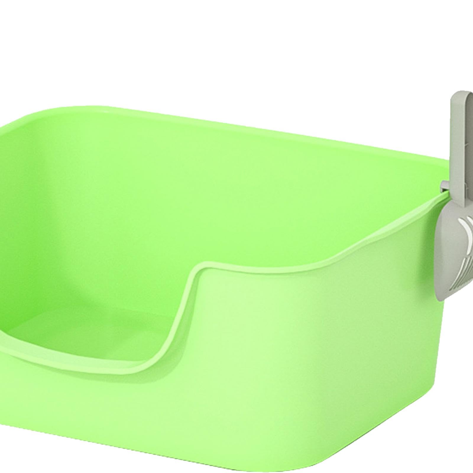 kuweta dla kota, Otwarta górna kuweta dla zwierząt kota artykuły kotów domowych solidna umywalka z wysokim bocznym nocnikiem kociąt(Green)
