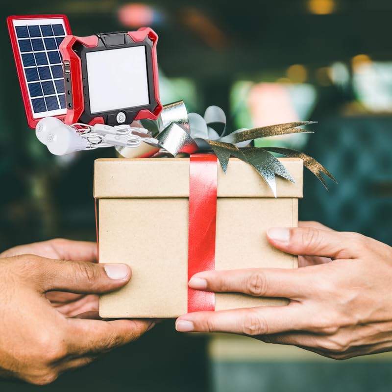 Image of Drumstone ๐๐-๐๐๐๐ซ ๐๐๐ซ๐ซ๐๐ง๐ญ๐ฒ -Portable Solar Light Set | Mobile Power Bank with Solar Panel & LED Lights | Off-Grid, Emergency Power Supply for Outdoor | Thoughtful Gift for Travelers