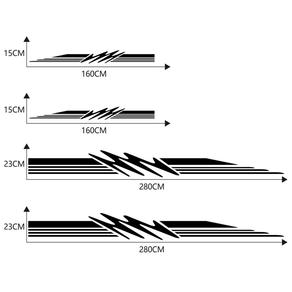 Adesivi Vinile Auto Baceyong - 6 Decorazioni A Strisce Per Carrozzeria, Camper E Rimorchi - Foto 3