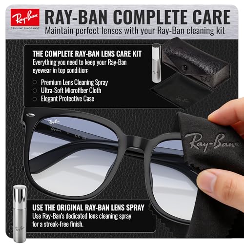 Image of Ray-Ban RB4401D Square Shaped Sunglasses for Men & Women with Official RAYBAN Eyewear Kit