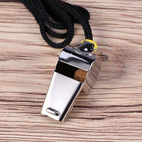 Apitos de árbitro de metal LIOOBO 4 peças de aço inoxidável com cordão para oficiais de treinadores