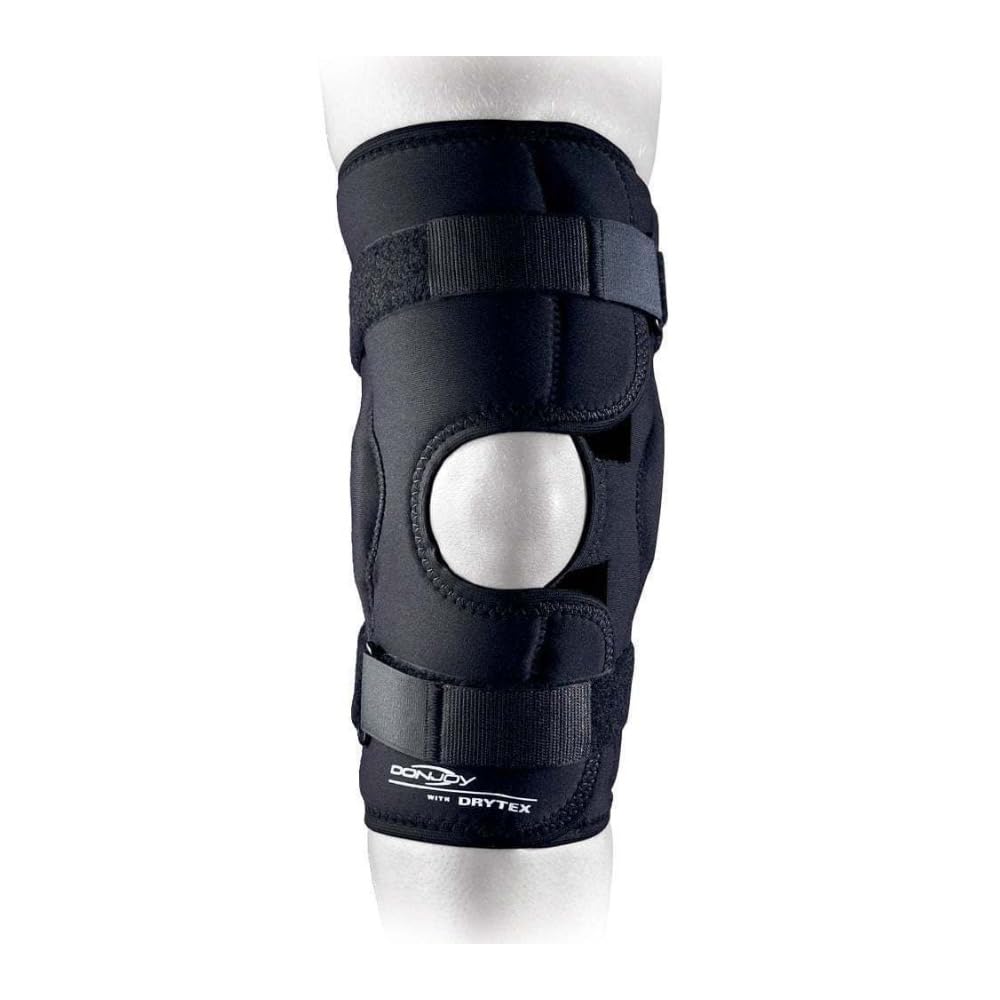 DonJoy Deluxe Hinged Knee Brace, Drytex Sleeve, Open Popliteal, Medium