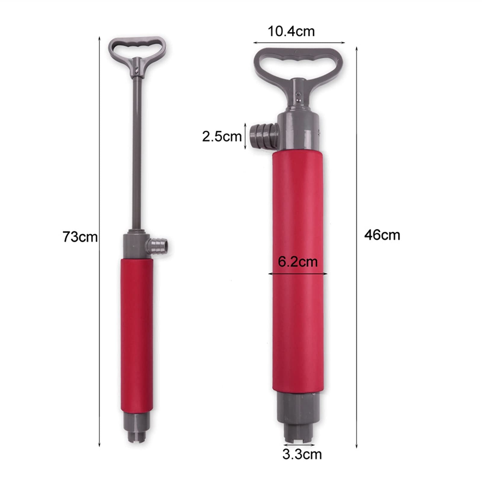 Elektrische Luftpumpe, 46 cm, Kajak-Handpumpe, Kanu, schwimmende Kunststoff-Hand-Lenzpumpe für Notüberleben, Rettung, Wassersport, Bootszubehör für Schlauchboote und Paddelbretter (Farbe: Orange)