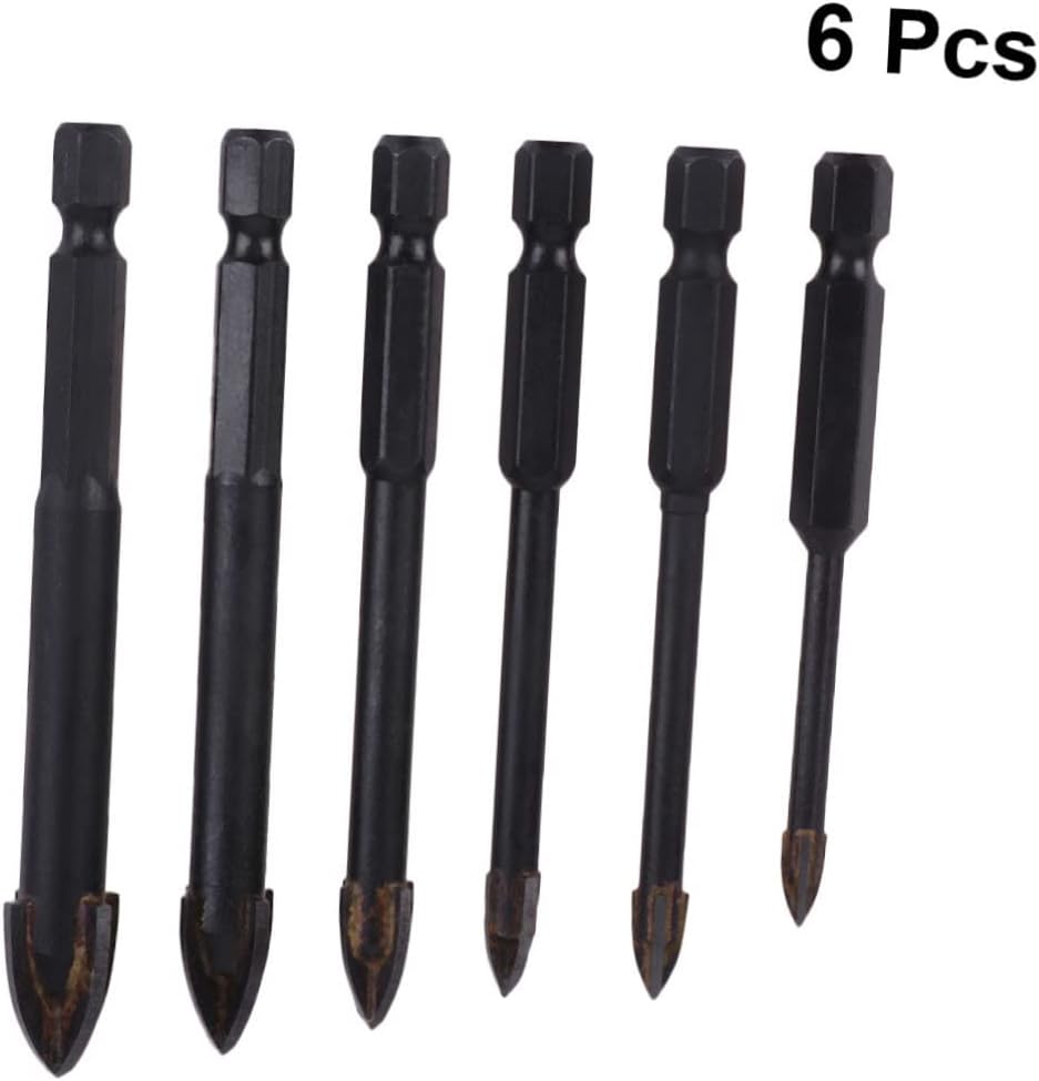Ciieeo 3sets Multifunctional Drill Bit Set Porcelain Drill Bits Wall Tile Triangle Coated Hole Masonry Wall Opener Multi- Function Hole Opener Woodworking Tools Black 6pcs*3