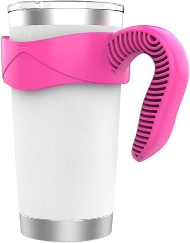 El mango del vaso se adapta a vasos Yeti de 20 onzas, OZARK TRAIL, Rambler (solo asa, taza no incluida) (rojo rosa)