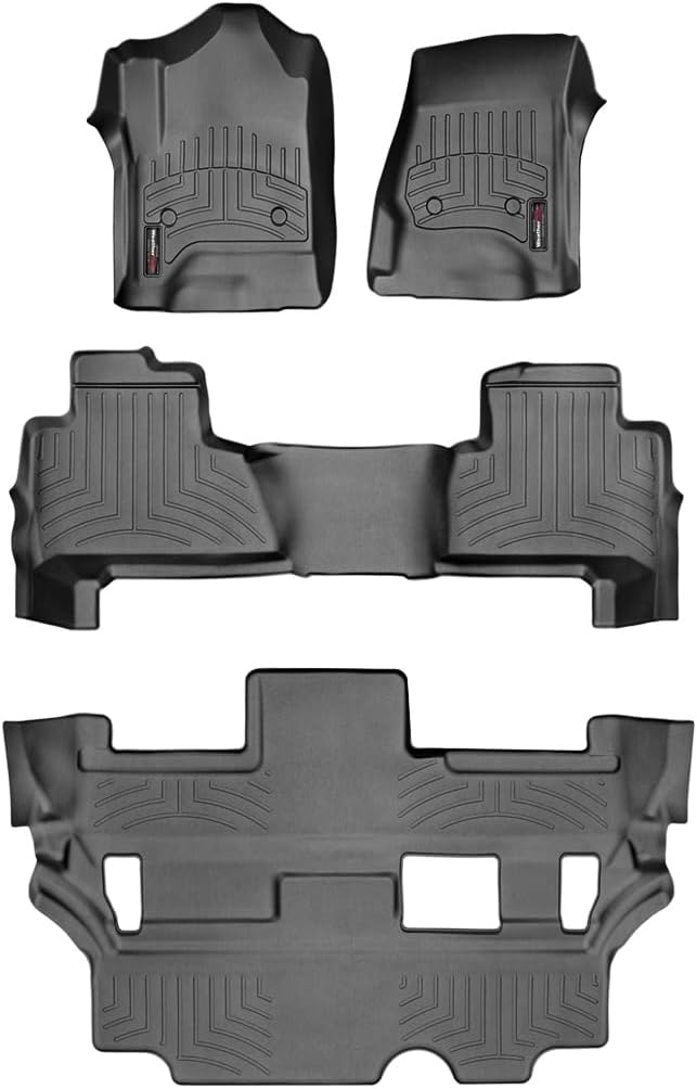 WeatherTech Custom Fit FloorLiners for Chevrolet Tahoe, Yukon, Tahoe - Full Set (44607-1-2-5), Black