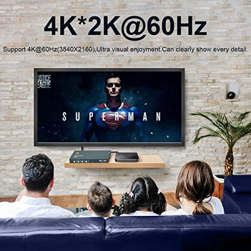 KVM Switch HDMI USB 4 Port 4K, 4 USB2.0, 4K @60Hz, KVM Switch 4 PC 1 Monitor, HDMI 2.0, HDCP2.2, YUV 4: 4: 4, with Cable, Support Wireless Keyboard and Mouse,Button Switch