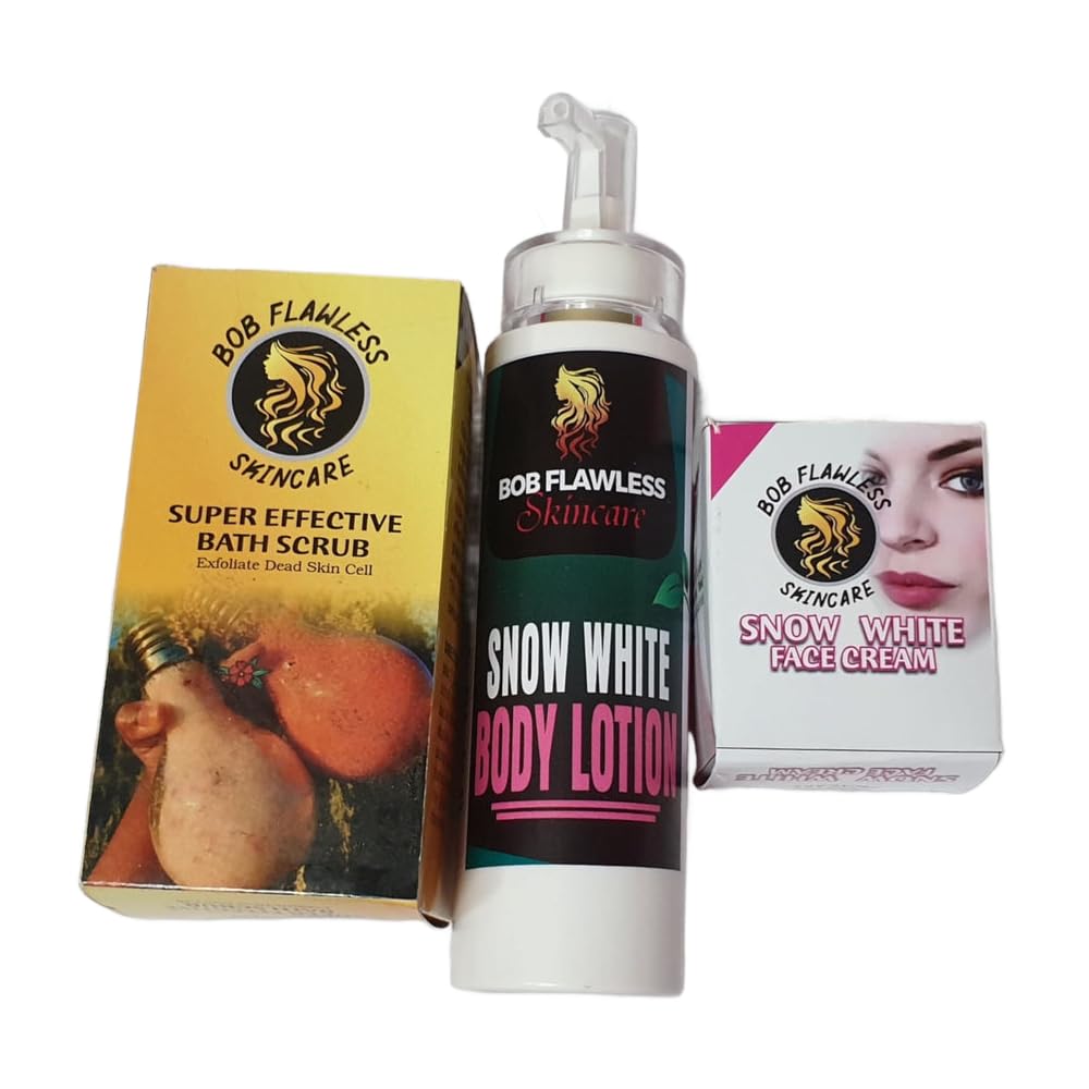 Bob Flawless Snow White Lotion - Powerful Natural Skin Whitening Cream 5x Stronger Formula for Instant Brightening Dead