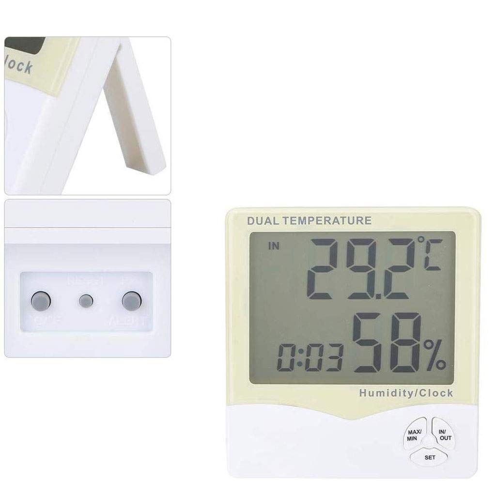 Cyfrowy termometr z higrometrem do użytku w pomieszczeniach, z pomiarem wilgotności powietrza, dokładnym monitorem temperatury, wilgotności, do domu, biura, szklarni, ogrodu wewnętrznego