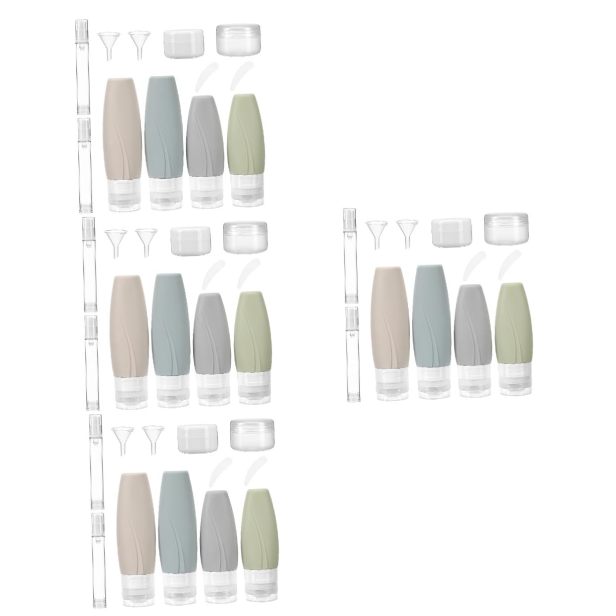 FRCOLOR Lot De 4 Flacons De Voyage En Silicone Flacons De Toilette Entonnoirs De Couleurs Variées Compacts Pour Vos Besoins De Voyage