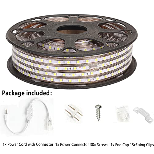 Buyagn Blue Rope Lights, 110V Flat Led Strip Lights Waterproof Kit For Indoor/Outdoor Decorations, 100Ft Waterproof Led Lights For Outside, Party, Backyards Garden, Christmas Decorations #TOP6