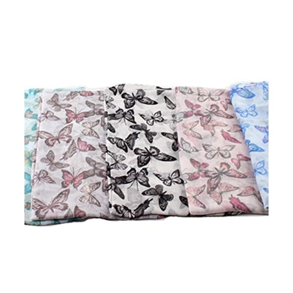 ISOCUTE Winter Scarf for Women Butterfly Fashion Light Weight Summer Hair Neck Ladies Warm Scarfs White Black - Image 5