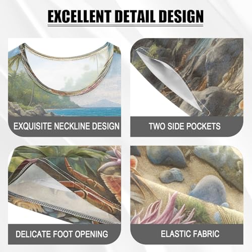 ALAZA Ocean Sea Crab Reef Turtle Pajamas Set Short Sleeve Cotton Sleepwear Summer Pjs 2 Piece 5-14Y4