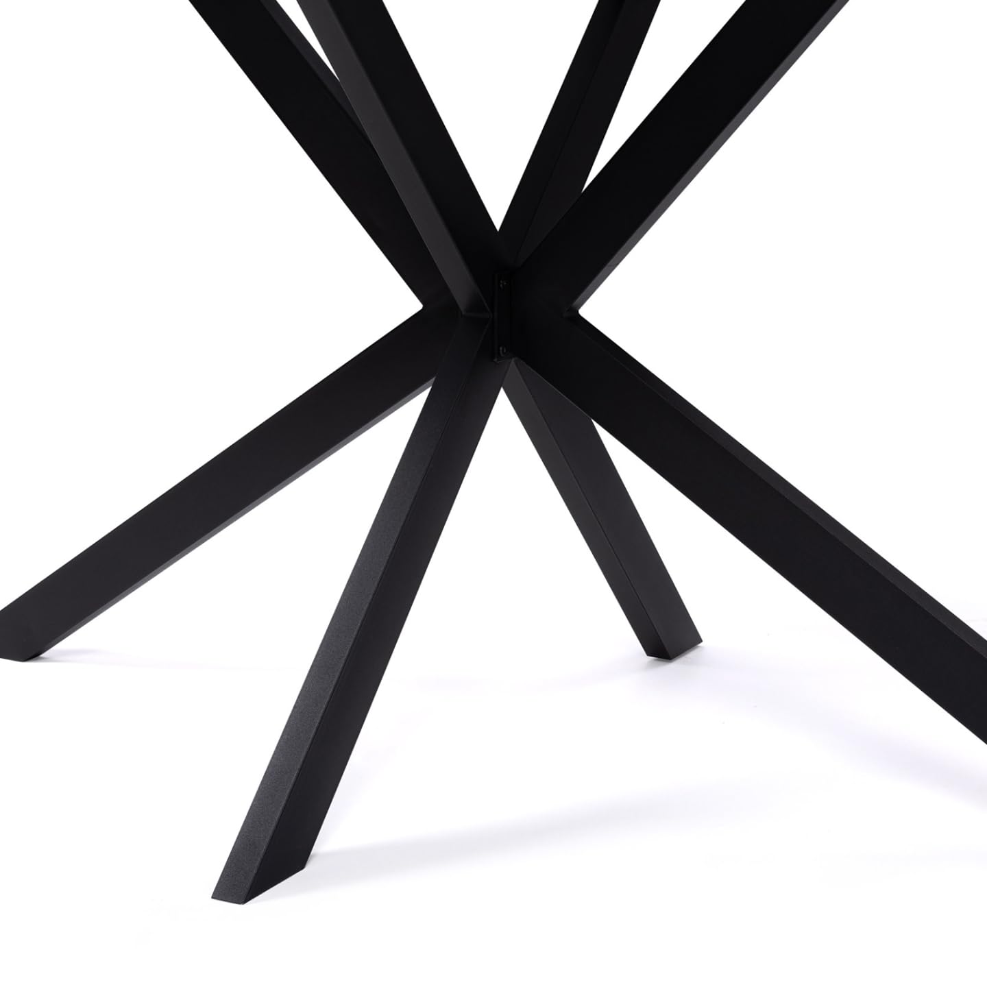 IDMarket - Table à Manger Rectangle Alix 8 Personnes Pied araignée Noir et Plateau Effet marbre Noir Alaska 160 cm