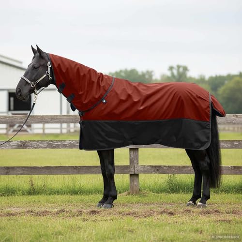 Couverture de cheval imperméable et respirante en polyester vert foncé