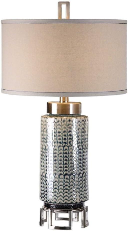 Uttermost Vanora Cerulean Blue Drip Modern Ceramic Table Lamp