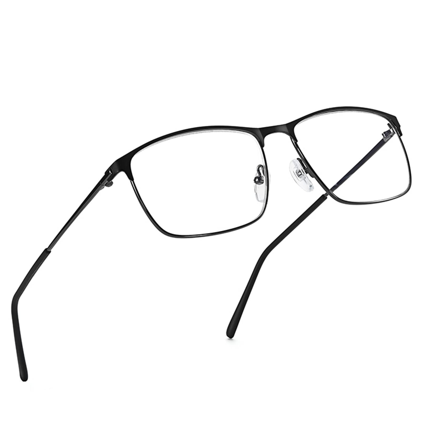 Komputerowe Okulary do Czytania, Okulary BlokująCe Niebieskie światło dla Mężczyzn, Czarna Ramka Prostokątna (Color : Noir, Size : 1.0)