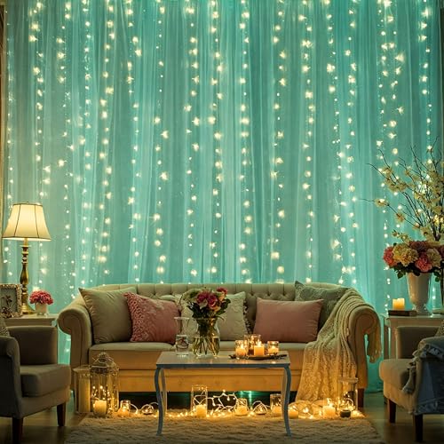 Image of Special You Canopy Tent for Decoration, Canopy for Bedroom, Unstitiched Turquoise net Cloth for Decoration 5 mtr Long, Aesthetic Room Decor, Backdrop for Decorations