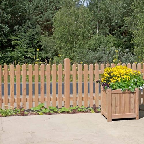 Vorgartenzaun Lärche 180x80 cm – Holzzaun-Set GENUA für DIY Selbstmontage – PEFC-zertifiziert, wetterfest & nachhaltig – inkl. Edelstahlschrauben & Aufbauanleitung