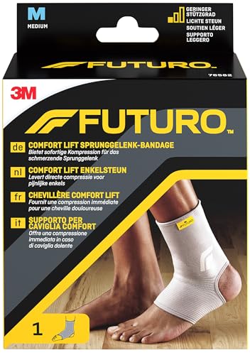 FUTURO FUT76582 Comfort Sprunggelenk-Bandage, beidseitig tragbar, Größe M, 31,8 – 38,0 cm