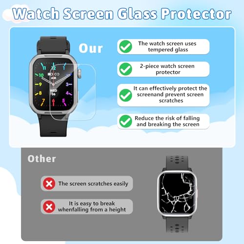 Kids Smart Watch for Boy Girl, Kids Watches with 19 Sport Modes, Heart Rate, Sleep Monitor, Pedometer, Alarm Clock, IP68 Waterproof Fitness Tracker, Gift for 6-16 Year Old Boys Girls Toys (Black)3