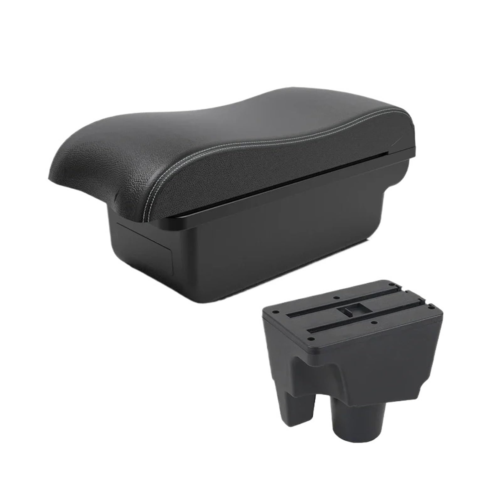 UMDJJU For Toyota For Aqua For Prius C Armrest Car Center Console Modification Accessories Double-layer Storage Box USB Decoration Car Centre Console Armrest Box(A3 Black white NOUSB)