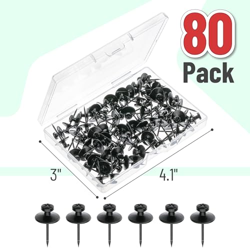 Image of Mr. Pen- Double Headed Picture Hanging Nails, 80 Pack, Black, Picture Nails | Tacks for Wall Hangings, Wall Pins for Hanging, Wall Nails for Hanging, Thumb Tacks for Wall Hanging, Picture Hangers