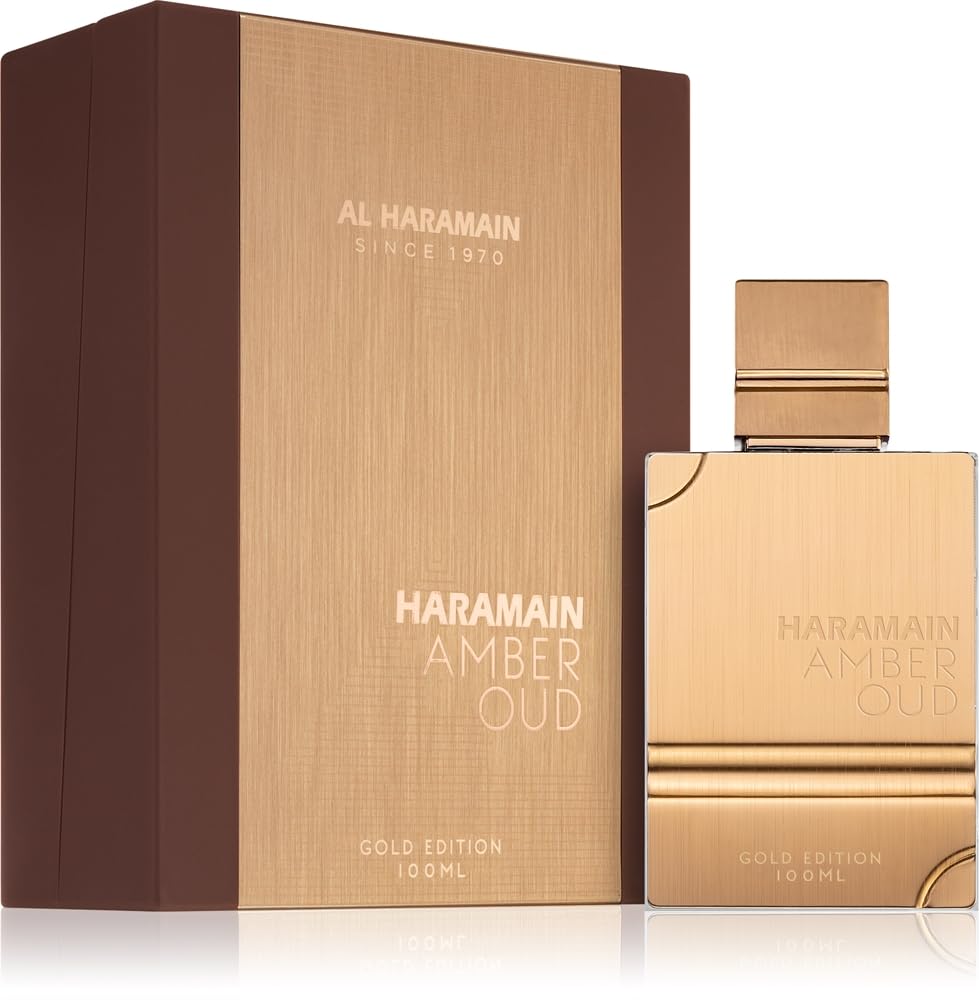 Haramain Al Amber Oud Gold Edition for Unisex - Arabian Perfume for Women & Men - Long Lasting Fragrance with Bergamot, Jasmine, Patchouli, Musk, Vanilla Notes - Arabic Eau de Parfum Spray - 3.33 oz