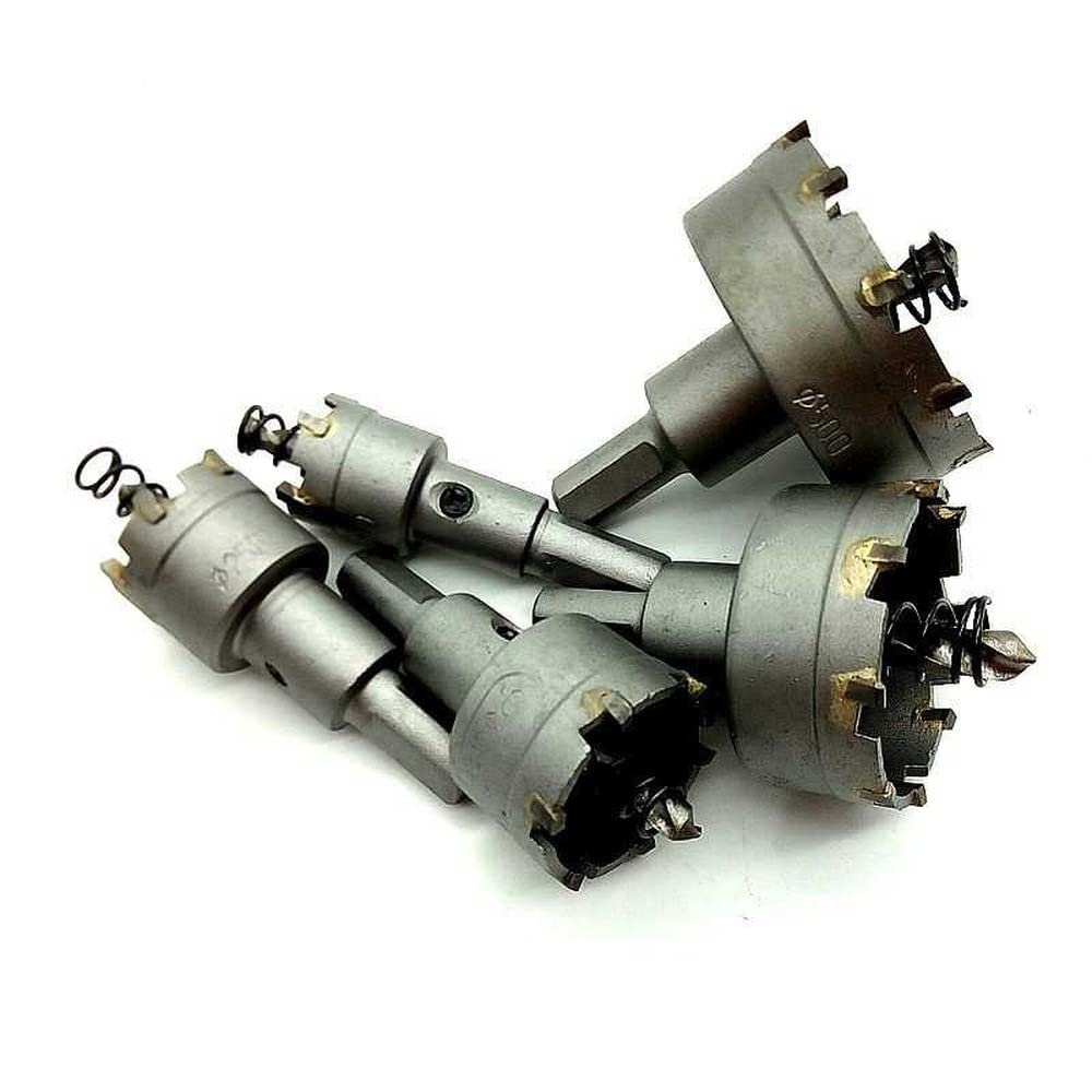 5pcs HSS Broca de taladro Sierra de carburo Núcleo de metal Herramientas de orificio de metal Perforación de metal de madera 20 25 30 40 50 mm, 1