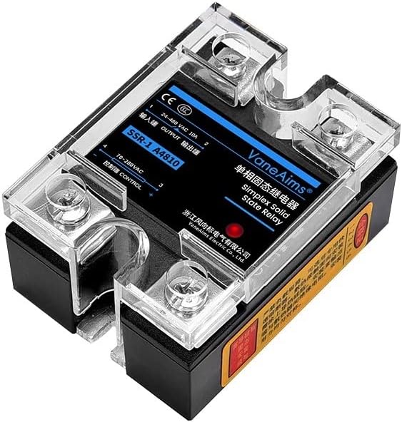 Solid State Relay SSR-1 10A25A40A60A80A100A120A Input 3-32VAC Output 24-480VAC Cover Protection Send Thermal Grease and Scrap(AC-AC-60A)