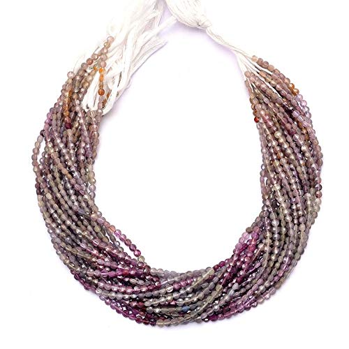 Rzadkie perły AAA + multi-szafir 4 mm monety fasetowane perły ~ naturalny szafir kamień szlachetny luźne bryolette fantazyjne perły ~ 30,5 cm, opakowanie 5 sztuk, ma?y, materiał,