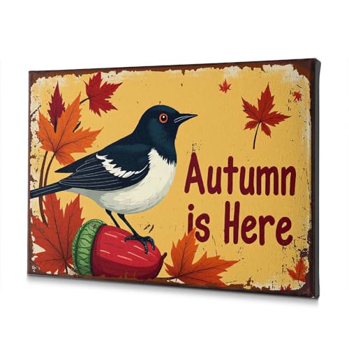 Tableau sur toile haut de gamme de feuilles colorees d'automne decoration murale de prestige