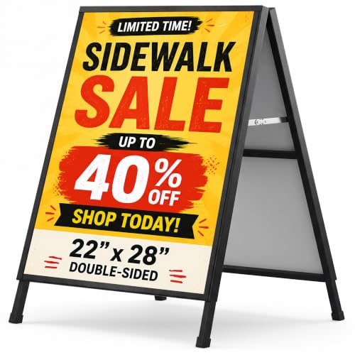 VAIIGO A Frame Sidewalk Sign 22x28, Heavy Duty Double-Sided Sandwich Board