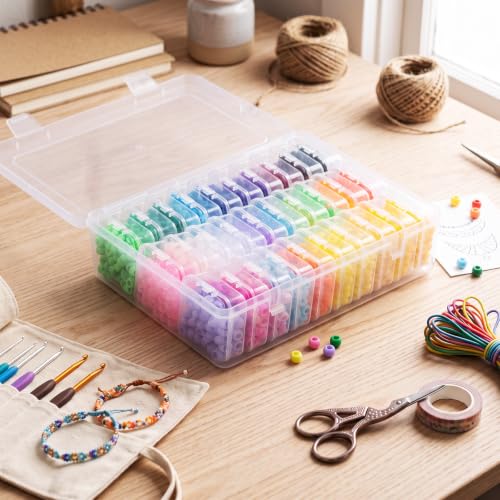 Image of 30 Colors Pony Beads Bulk for Bracelet Making Kit-Individually Wrapped