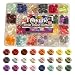 480 pcs Resin Buttons for Sewing, 11.5mm 4-Hole Flat Shank Buttons, 24 Assorted Pearlized Colors for Crafting, Clothing, DIY Projects - with Convenient Storage Case