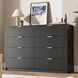 MAISONARIA 55 inch Fluted 8 Drawer Dresser