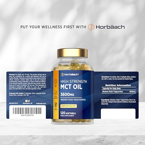 MCT Oil Capsules 3600mg | C8 & C10 | High Strength | Keto Diet Supplement | 120 Softgels | by Horbaach - Image 5