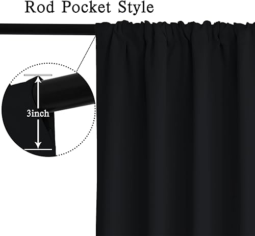 Miniatura 10 de Yakamok - Cortinas opacas con aislamiento térmico y hueco para la barra, dos paneles de cortinas para oscurecer la habitación