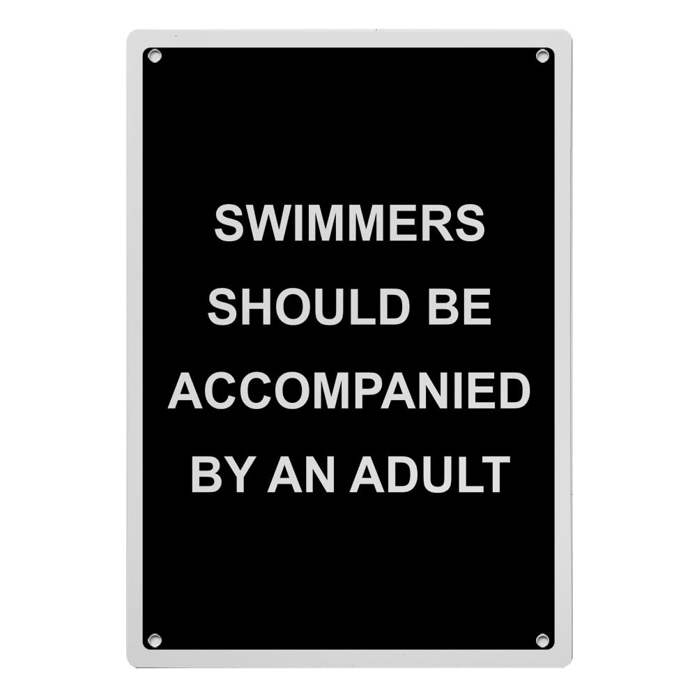 Swimmers Should Be Accompanied Sign, 8.5 x 11 in
