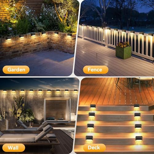Image of Outside new step Solar Light Outdoor Garden Waterproof Stair Deck Pool Patio Fence Gate Yard Floor Step Railing Window Balcony Sunlight Pathway.(warm yellow) (4)