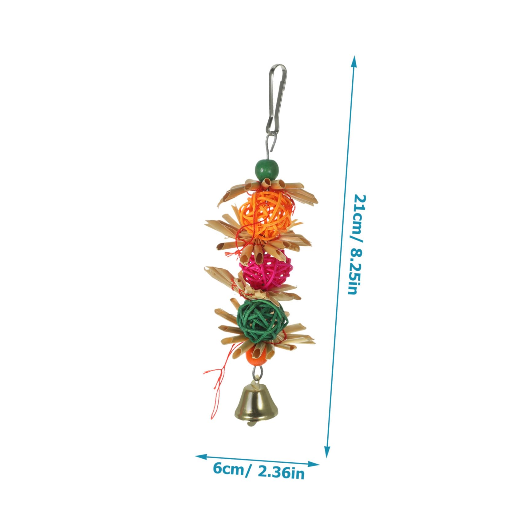 Mipcase Jouets à Mordre pour Perroquets Et Oiseaux Suspendus en Rotin Naturel, Lot De 2 Pièces, Adaptés pour Calopsittes Et Perruches, Jouet D’éveil pour Petits Oiseaux