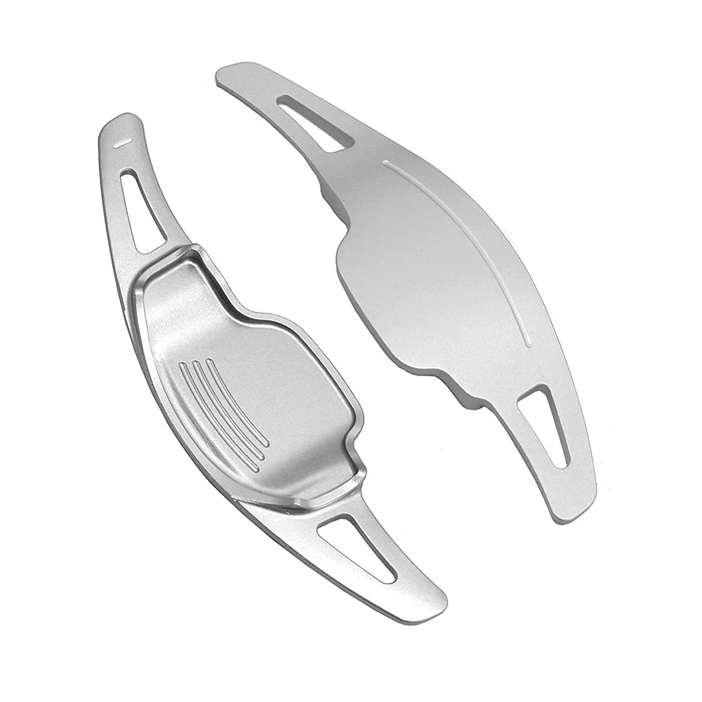 SANRILY 2PCS/Pair Car Accessories Aluminum Steering Paddle Shifter Extension for Cadillac CT6 XT5 2016-2019, Fits for Chevy Camaro 2012-2015 Replacement Kit Billet Paddles Shifters Silver