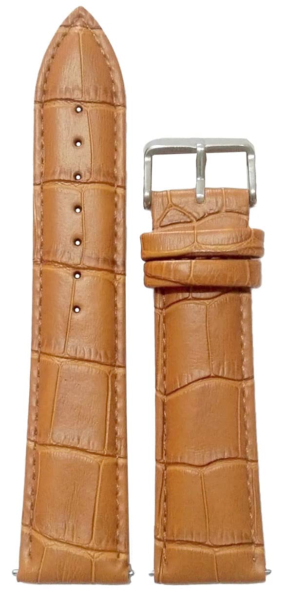 SURU® 24mm Padded "Quick Release" Ogive Tip Leather Watch Strap / Band for Men Women (Colour - Tan / For Lug Size - 24mm)(Size Guide in 3rd Image)U265 (B098TY5QY6) Amazon Price History, Amazon Price Tracker