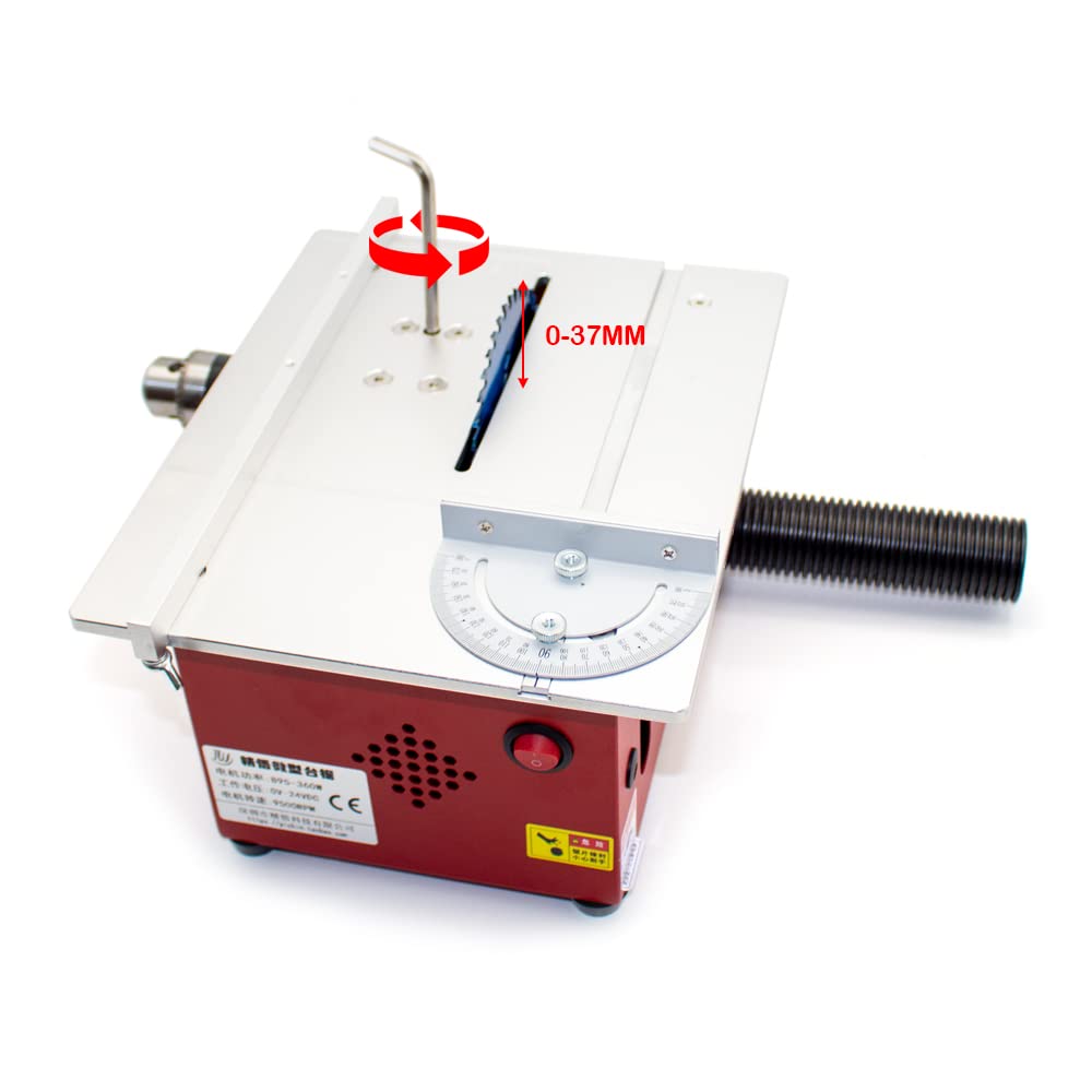Mini Sierra de Mesa DIY T6, Sierra de Banco de Carpintería Hecha a Mano, Modelo de Precisión, Juego de Sierra de Corte Eléctrica Elevable para Manualidades, 9000RPM, 360W