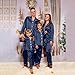 Mens Christmas Pajamas Early Fall Fashion Family Christmas Pajamas Matching Sets Plus Size Cute Xmas Silk Satin Button Down Pjs Soft Comfy Loungewear Set Holiday Couples Sleepwear Jammies Navy