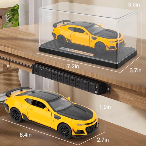 Image of 1 /32 Bumblebee Model Car Toy, Collectible Zinc Alloy Pull Back Vehicles Diecast Car Toy with Sound and Light for Adult Boys Girls (Yellow)
