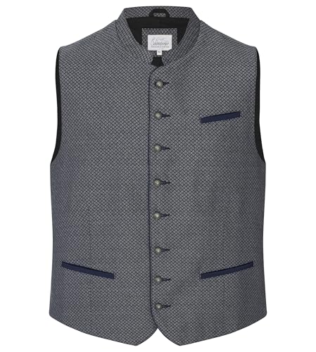 Schöneberger Trachten Couture Trachtenweste Herren royal-blau hochwertige Lederhosen Weste für Oktoberfest Trachten Lodenweste Milan (50 13870)