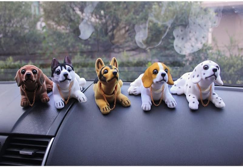 Miniatura 7 de Decoración de perro husky con cabeza de bobble, adorno creativo para tablero de instrumentos de automóvil, decoración creativa de escritorio o