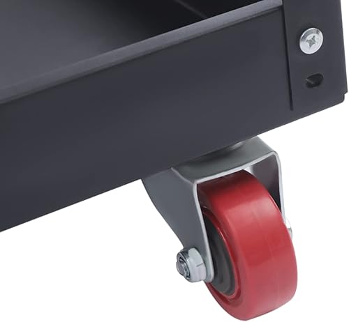 Miniatura 8 de Fetcoi Carrito de herramientas rodante de 3 niveles, carrito utilitario resistente, carrito de servicio industrial para mecánicos, garaje, almacén y