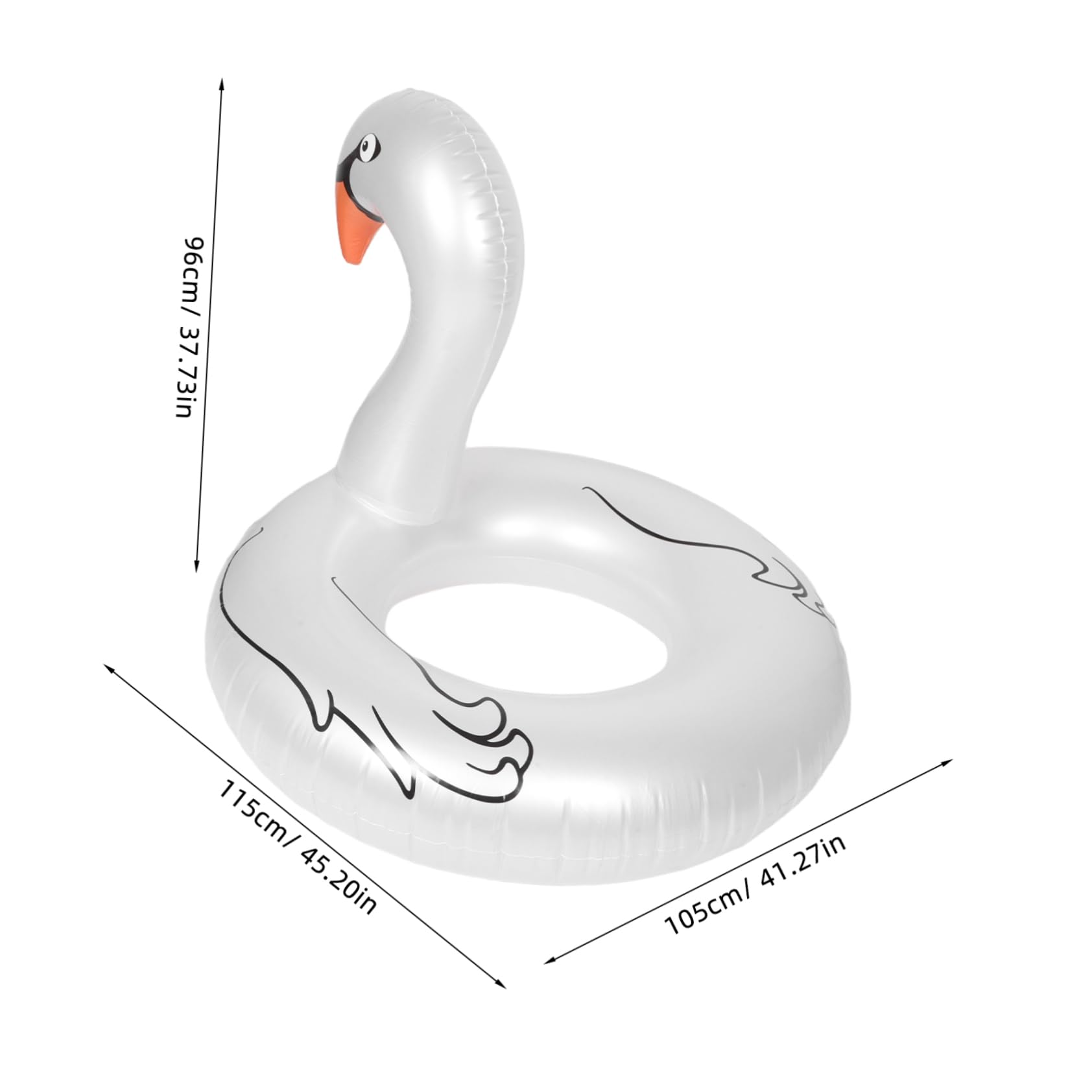 Toyvian Inflatable White Goose Pool Float for Adults Cute Swimming Ring for Pool Parties Beach and Lake Fun Durable Easy Inflation Adorable Water Accessory for Summer Enjoyment